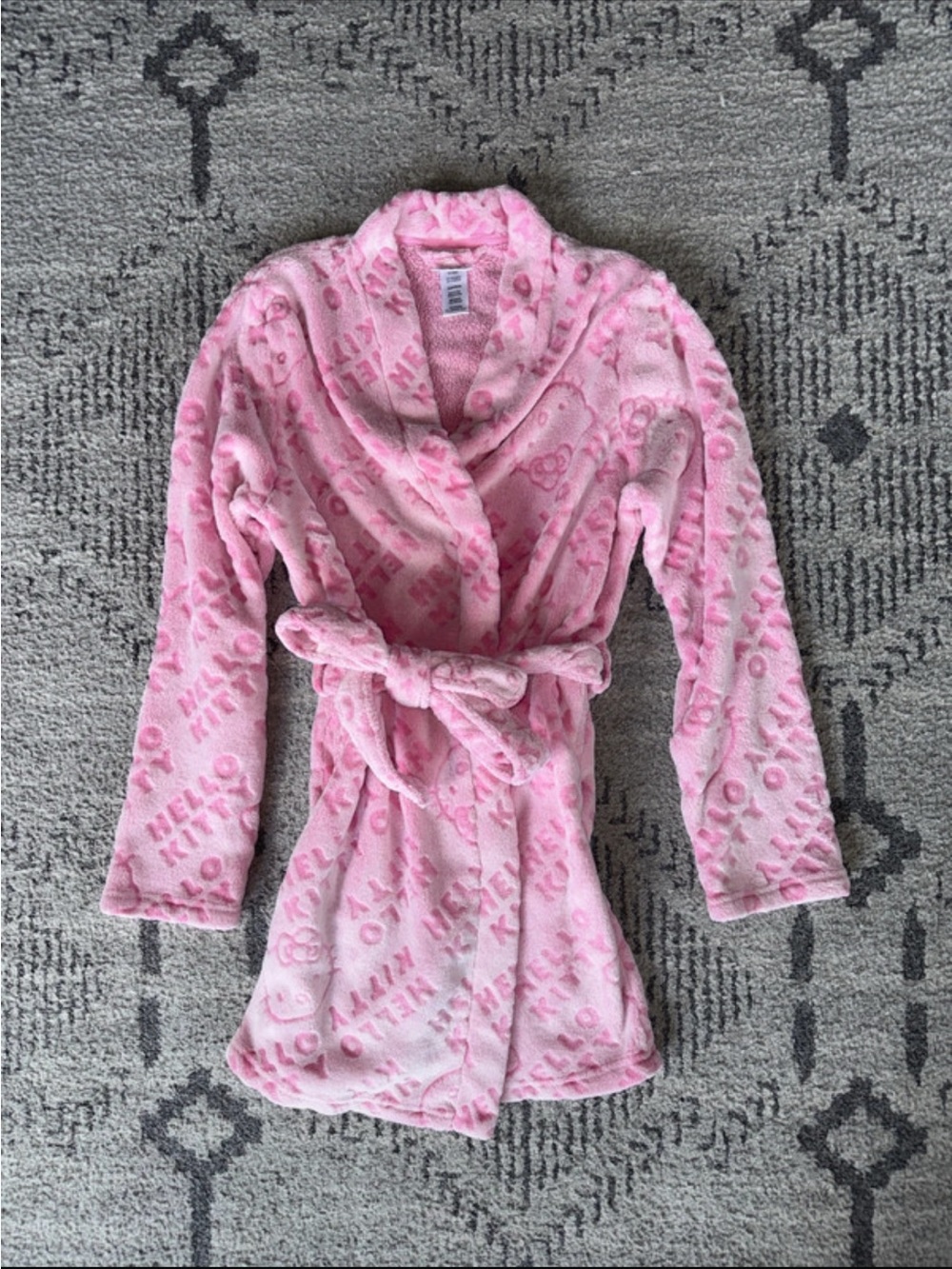 Hello Kitty Pink, short, Plush Robe with pockets